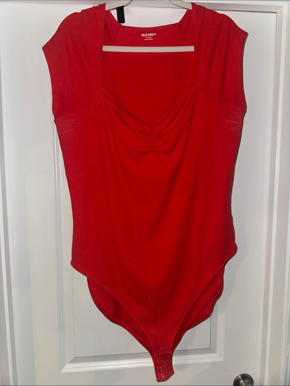 Old Navy Ribbed Hooded Bodysuit Tops 1 Red 1 Tan XXL TALL